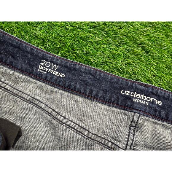 Liz Claiborne Woman Boyfriend Skinny Jeans Size 20W Plus Dark Wash Stretch Denim - Picture 3 of 12